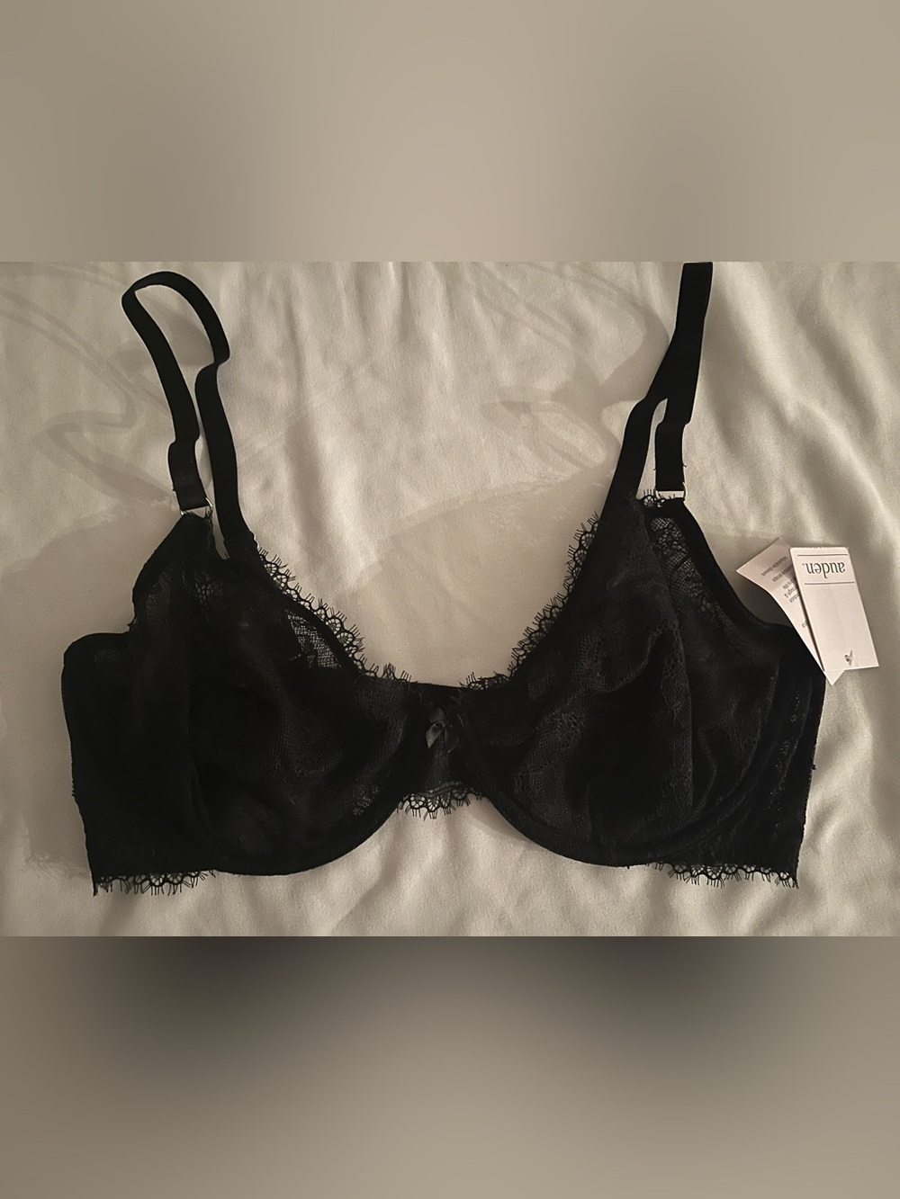 Auden Black Lace Underwire Bra 36D NWT